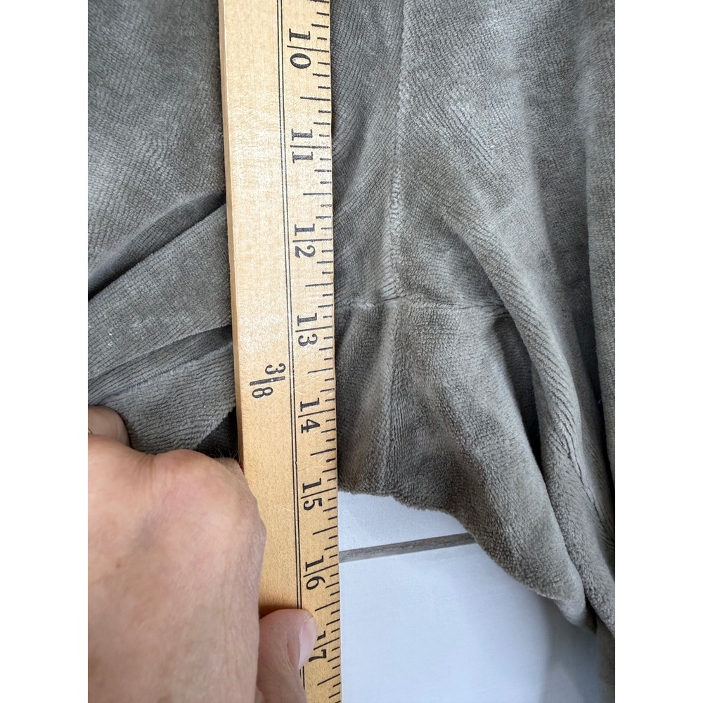 Pact Velour Wide Leg Pants Women L Olive Drawstring Loungewear Relaxed Fit - Picture 8 of 10